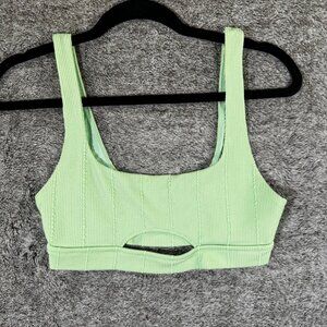 Aerie Crinkle Longline Scoop Swim Bikini Top Sz M